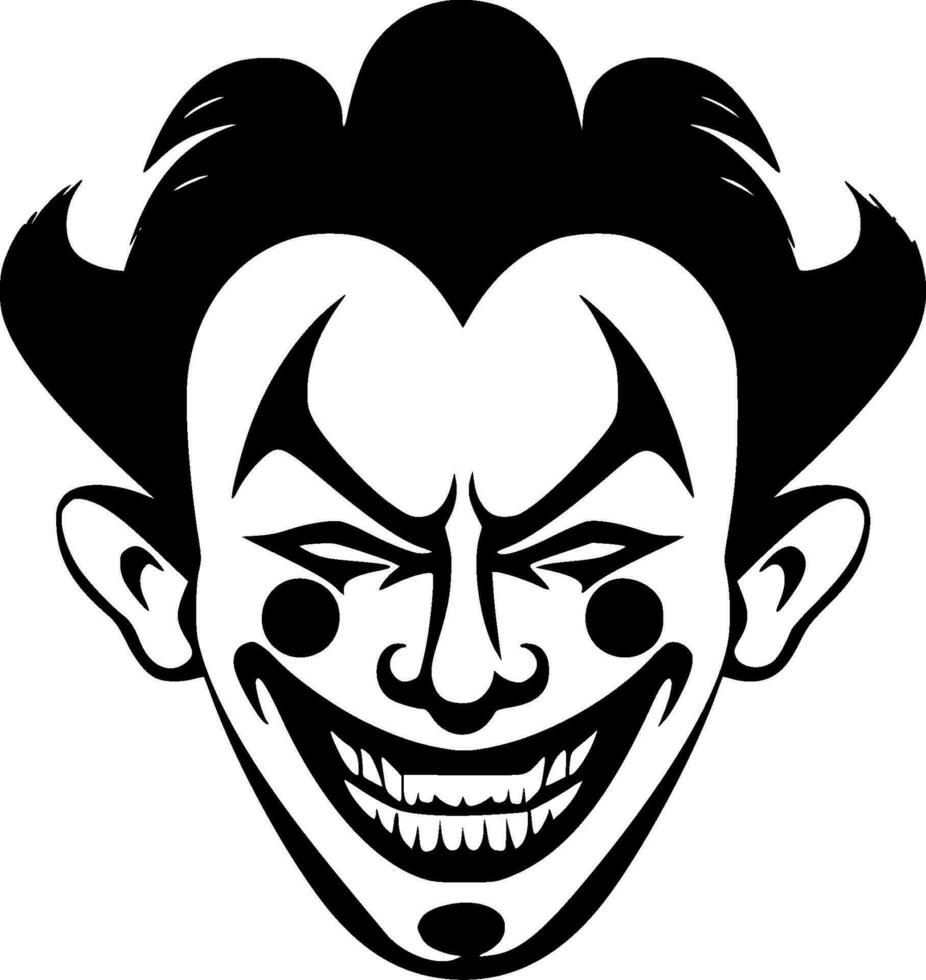 Clown, Black and White Vector illustration