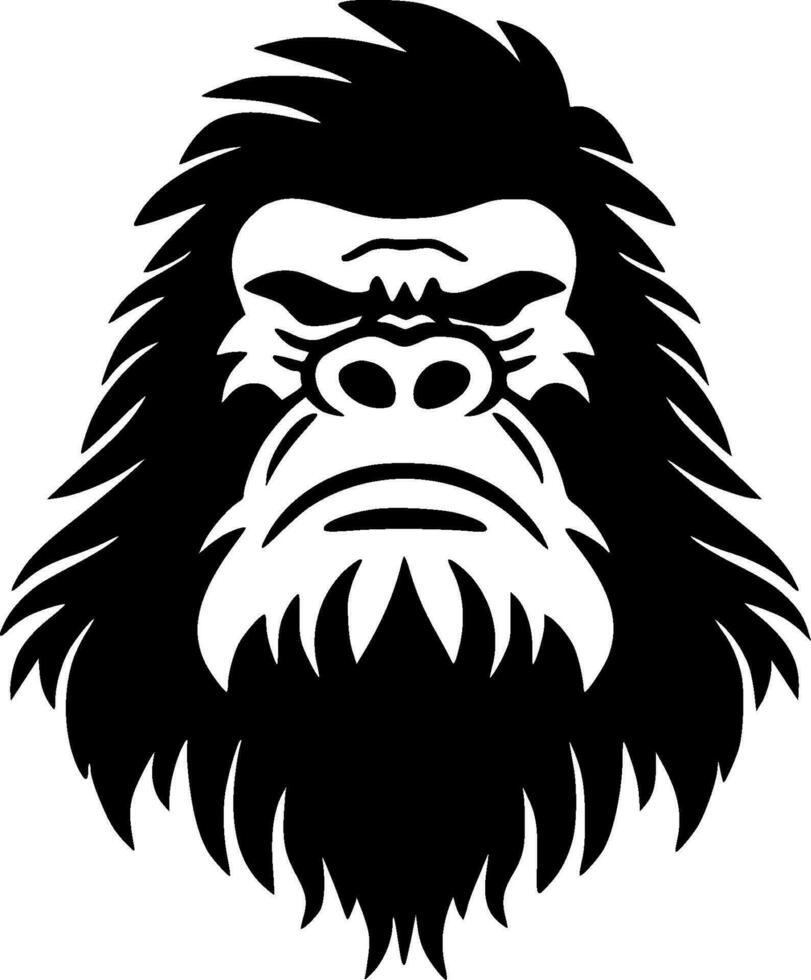 Bigfoot - Black and White Isolated Icon - Vector illustration