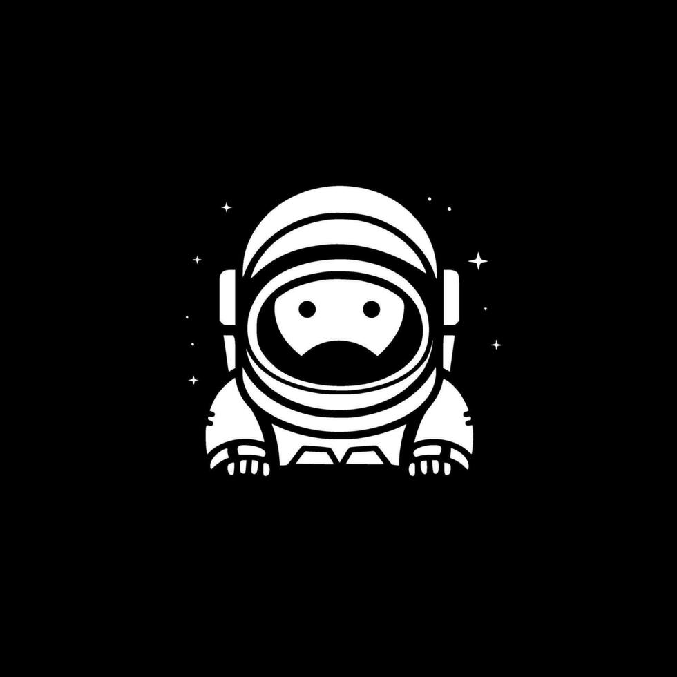 Astronaut - Black and White Isolated Icon - Vector illustration