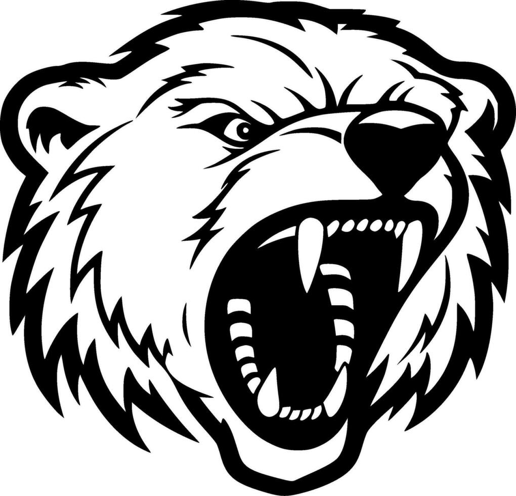 oso - negro y blanco aislado icono - vector ilustración
