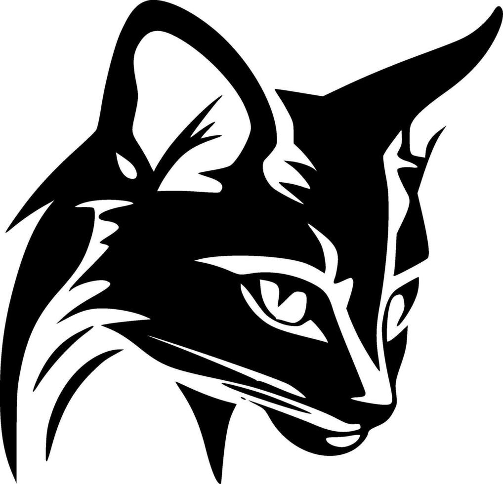 Wildcat, Black and White Vector illustration