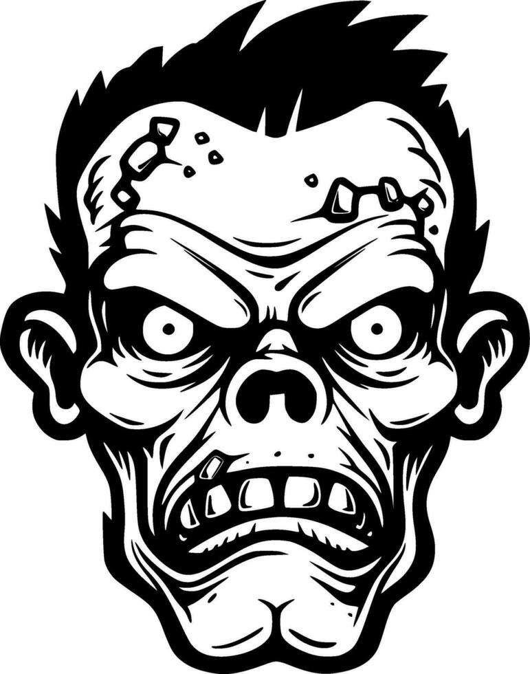 zombi - minimalista y plano logo - vector ilustración