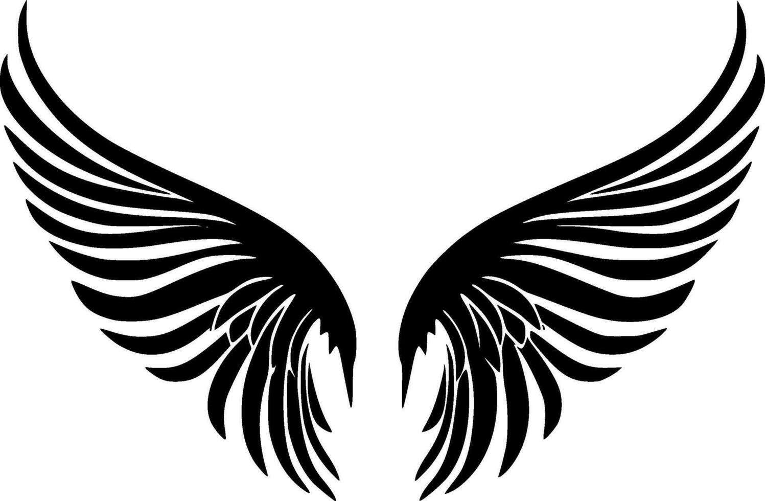 Angel Wings - Black and White Isolated Icon - Vector illustration