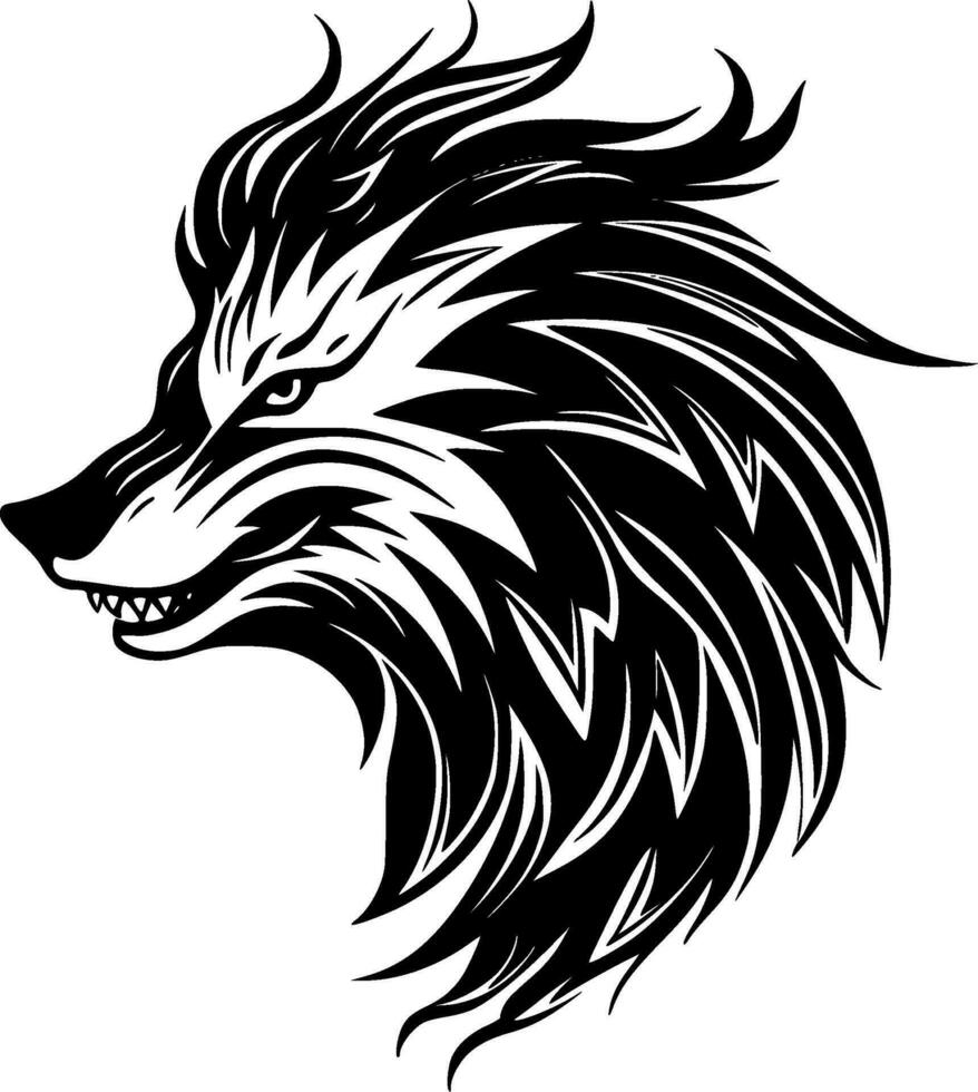 Wolf, Minimalist and Simple Silhouette - Vector illustration