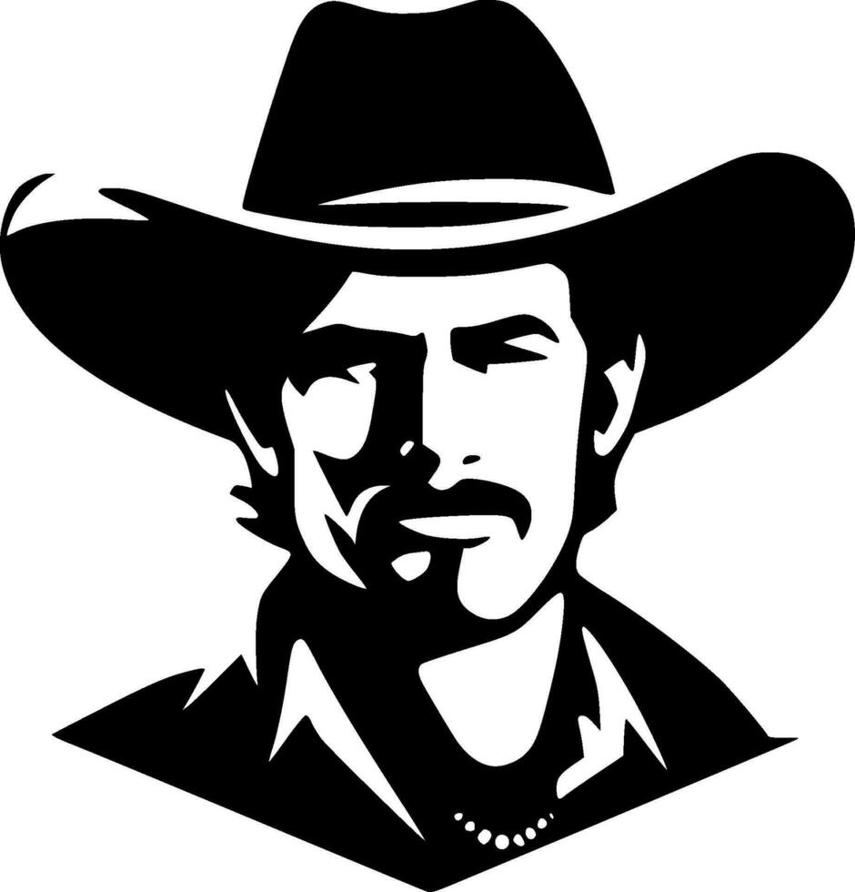 Western, Black and White Vector illustration