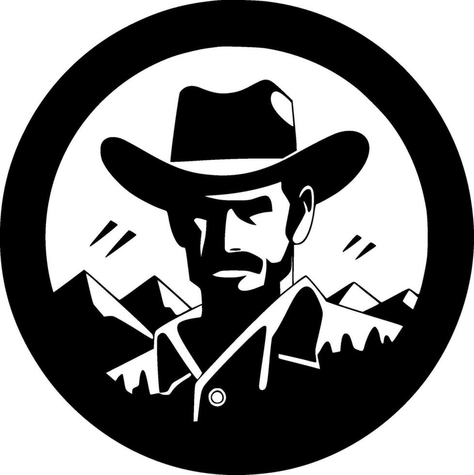 Western - Black and White Isolated Icon - Vector illustration