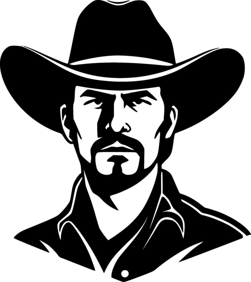 Western - Black and White Isolated Icon - Vector illustration