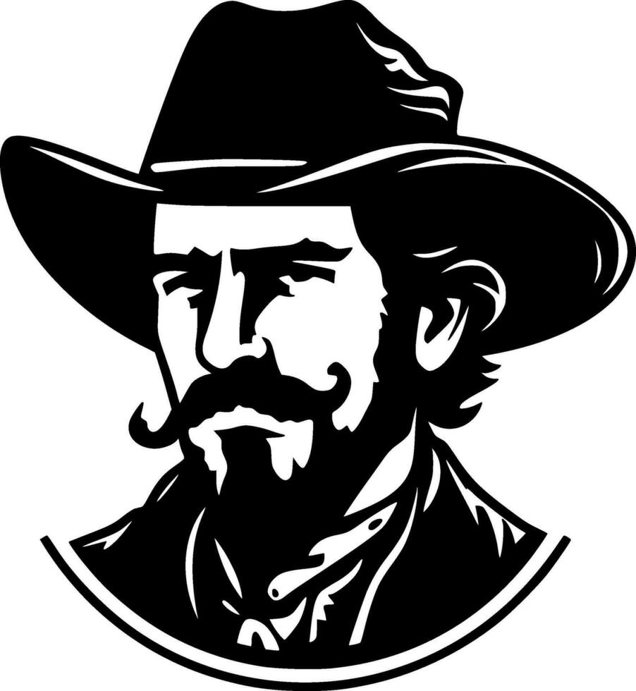 Western, Black and White Vector illustration