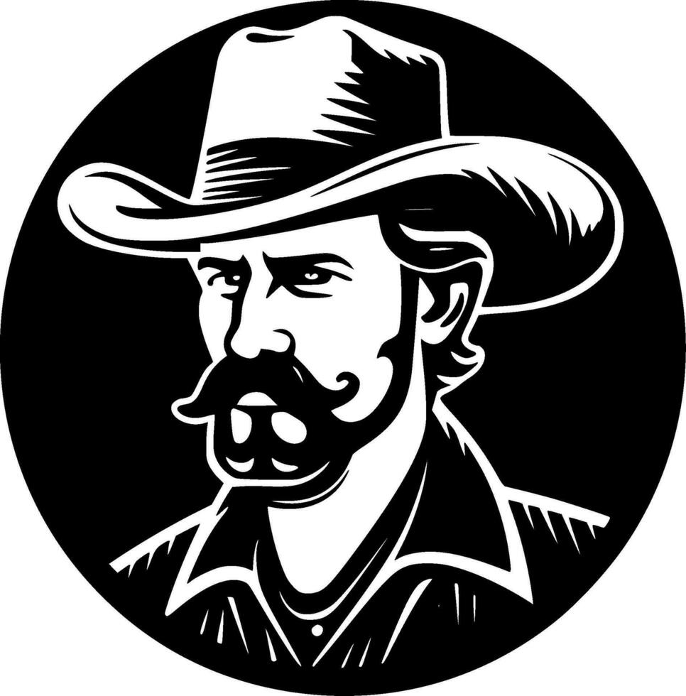 Western, Black and White Vector illustration