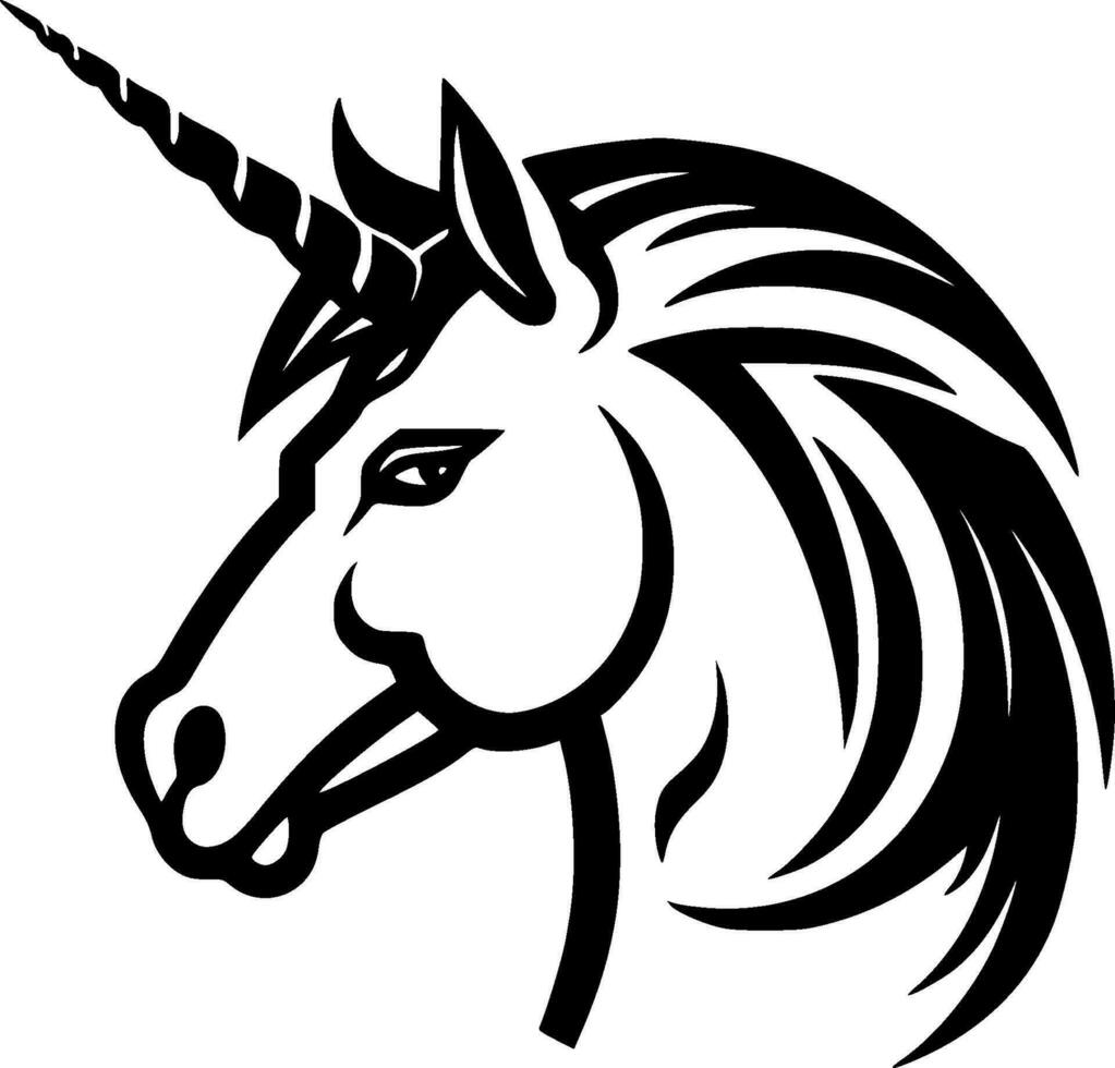 Unicorn - Black and White Isolated Icon - Vector illustration