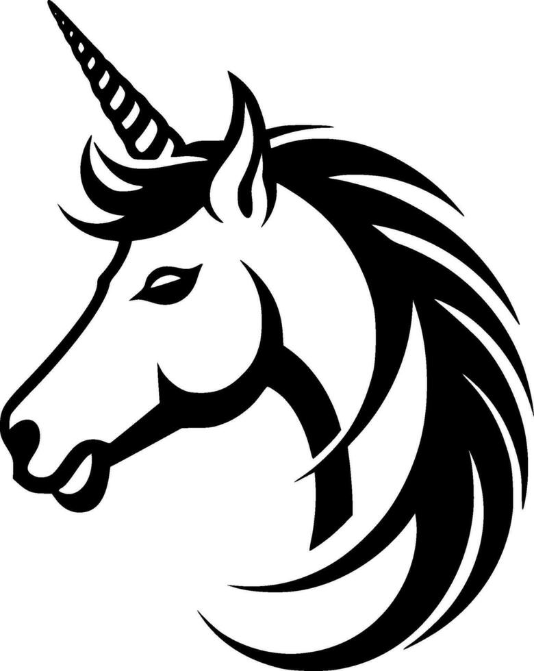 unicornio - minimalista y plano logo - vector ilustración