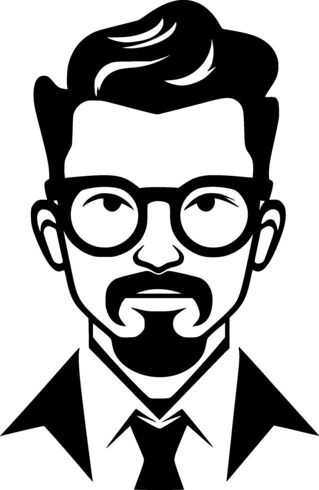 Teacher, Black and White Vector illustration