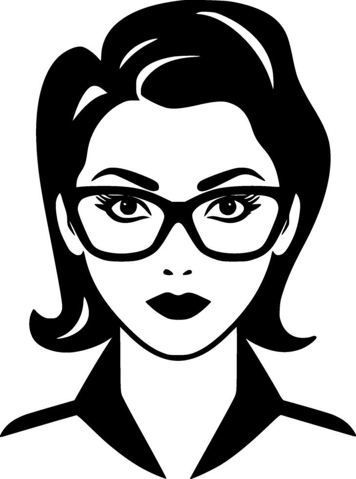 Teacher, Black and White Vector illustration