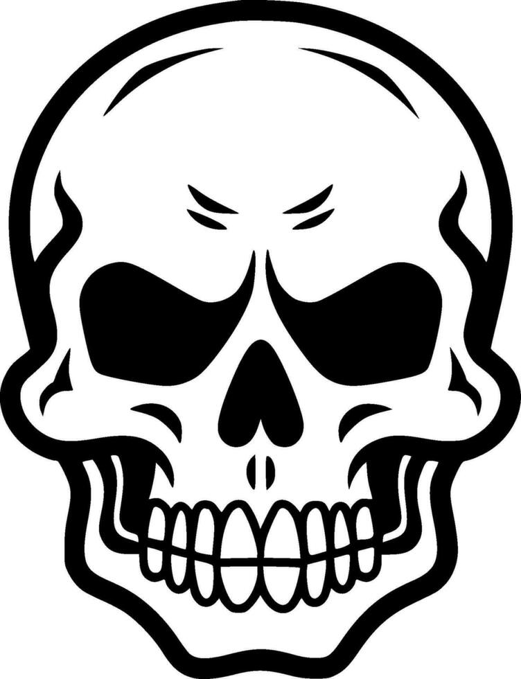 Skull, Black and White Vector illustration