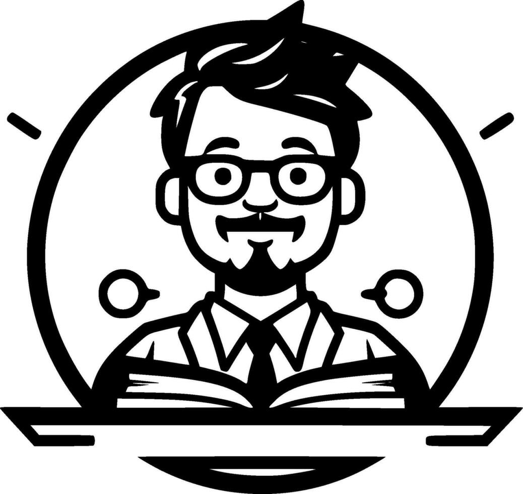 profesor - minimalista y plano logo - vector ilustración