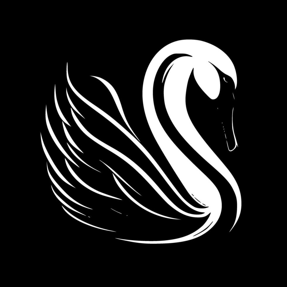 cisne - minimalista y plano logo - vector ilustración