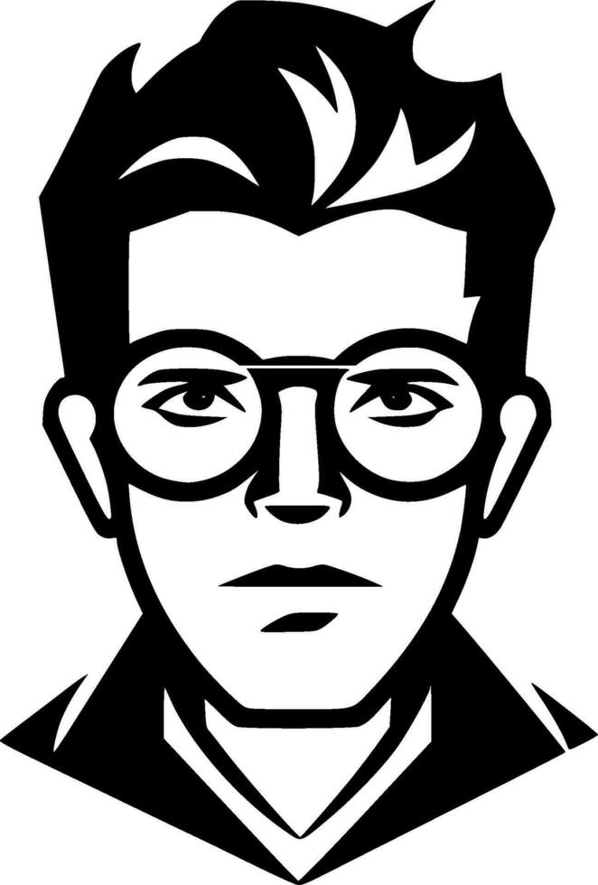 Teacher, Black and White Vector illustration