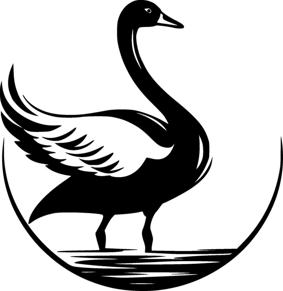 cisne - minimalista y plano logo - vector ilustración