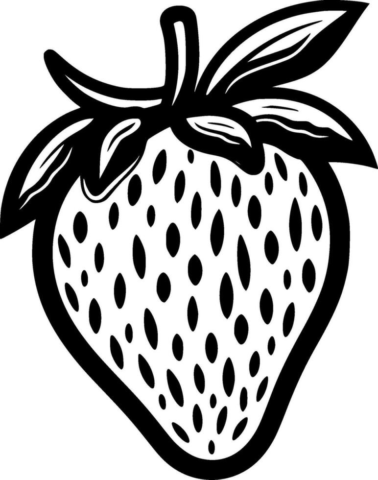 Strawberry, Minimalist and Simple Silhouette - Vector illustration