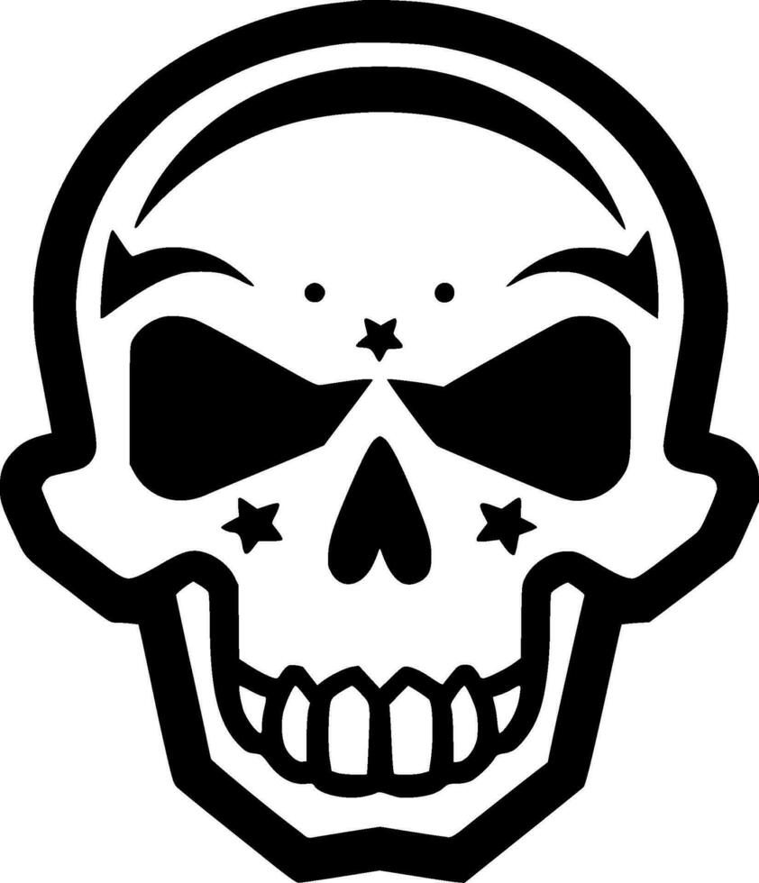 Skull, Black and White Vector illustration