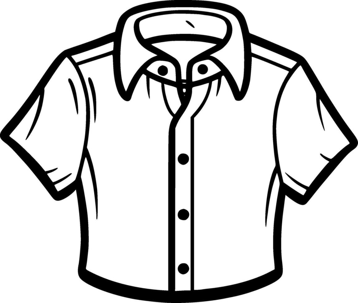 Shirt - Black and White Isolated Icon - Vector illustration