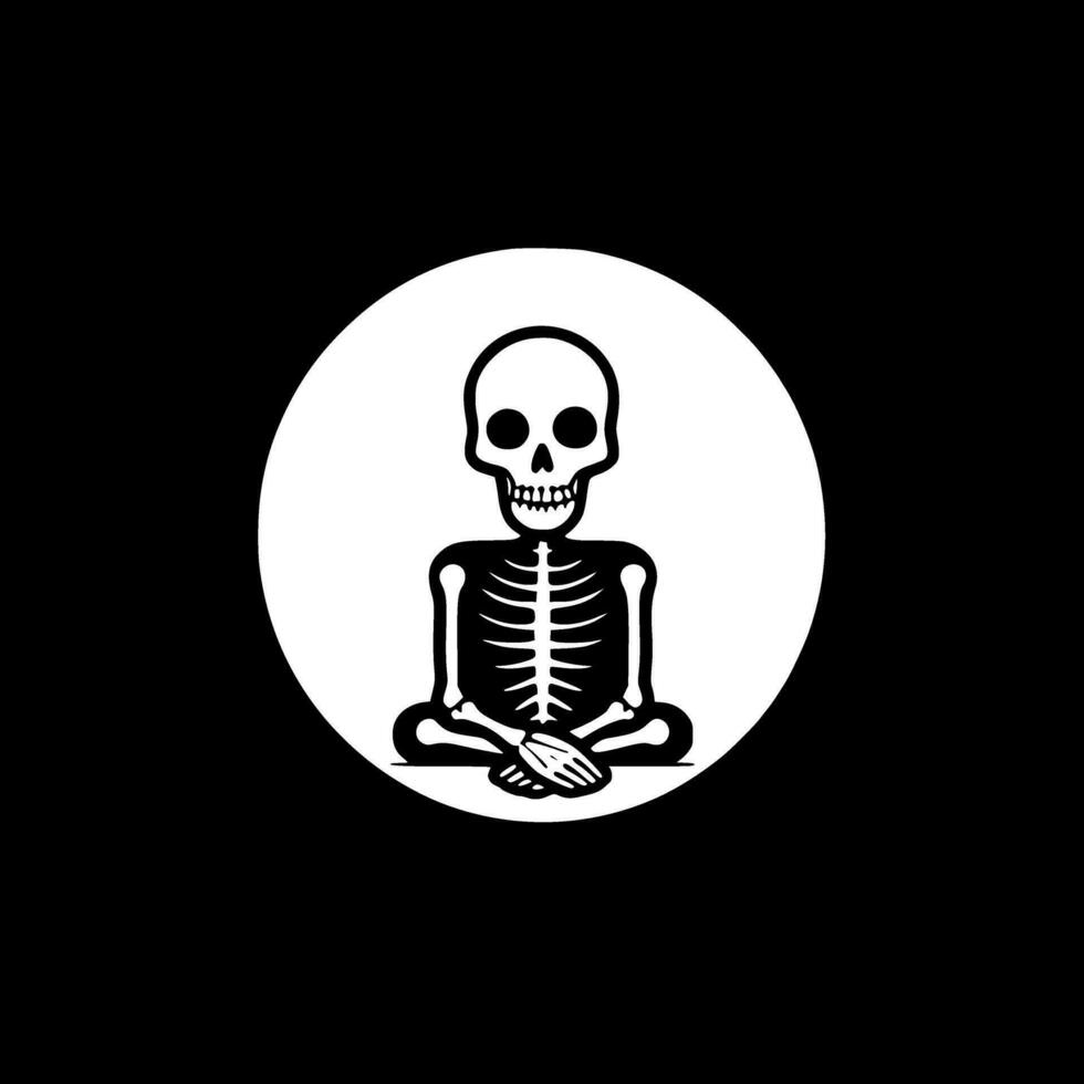 Skeleton - Black and White Isolated Icon - Vector illustration