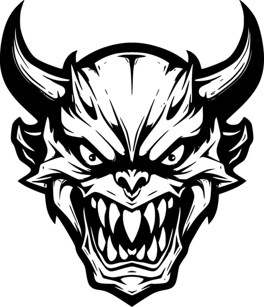 Skull, Black and White Vector illustration