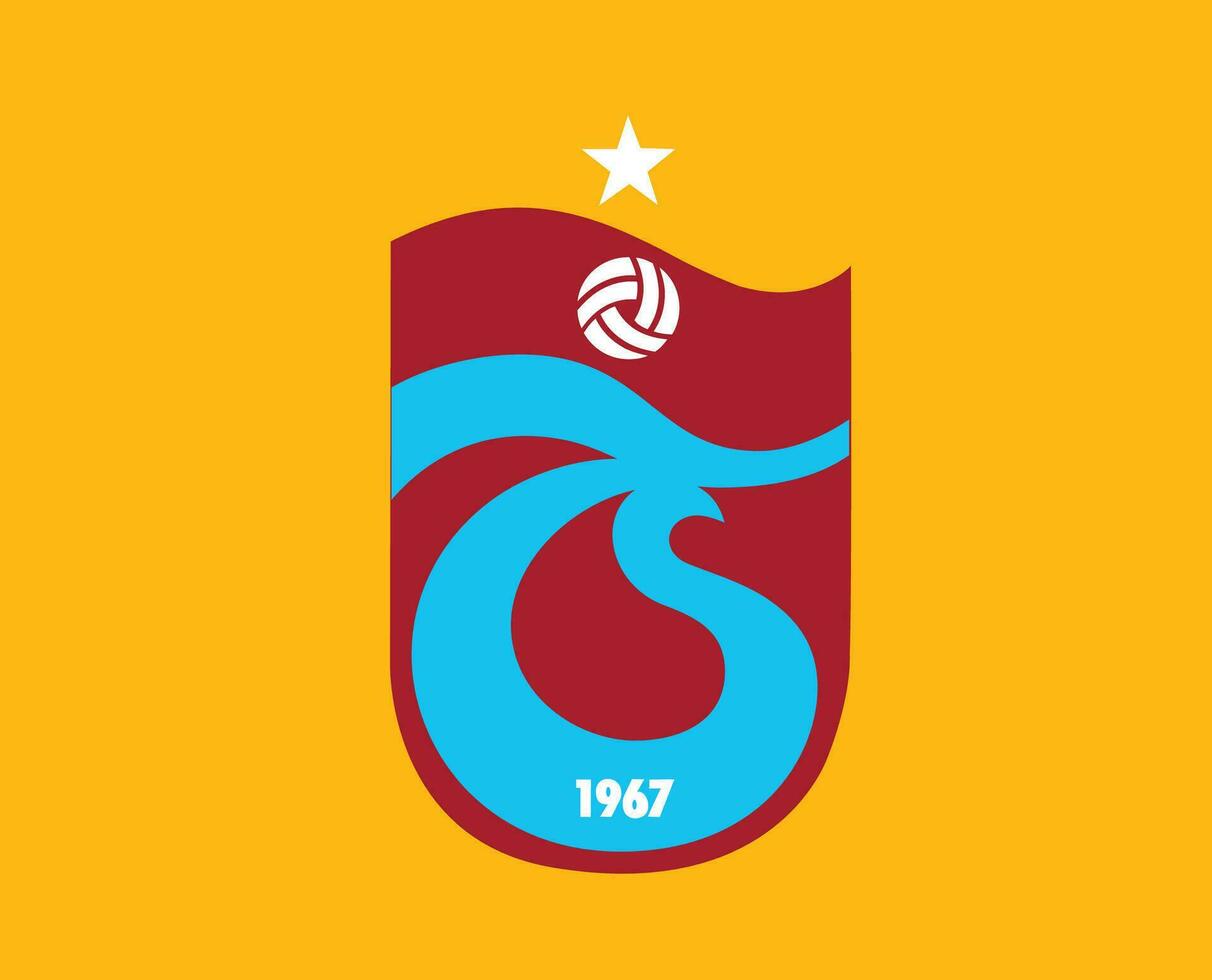 Trabzonspor Club Symbol Logo Turkey League Football Abstract Design Vector Illustration With Yellow Background