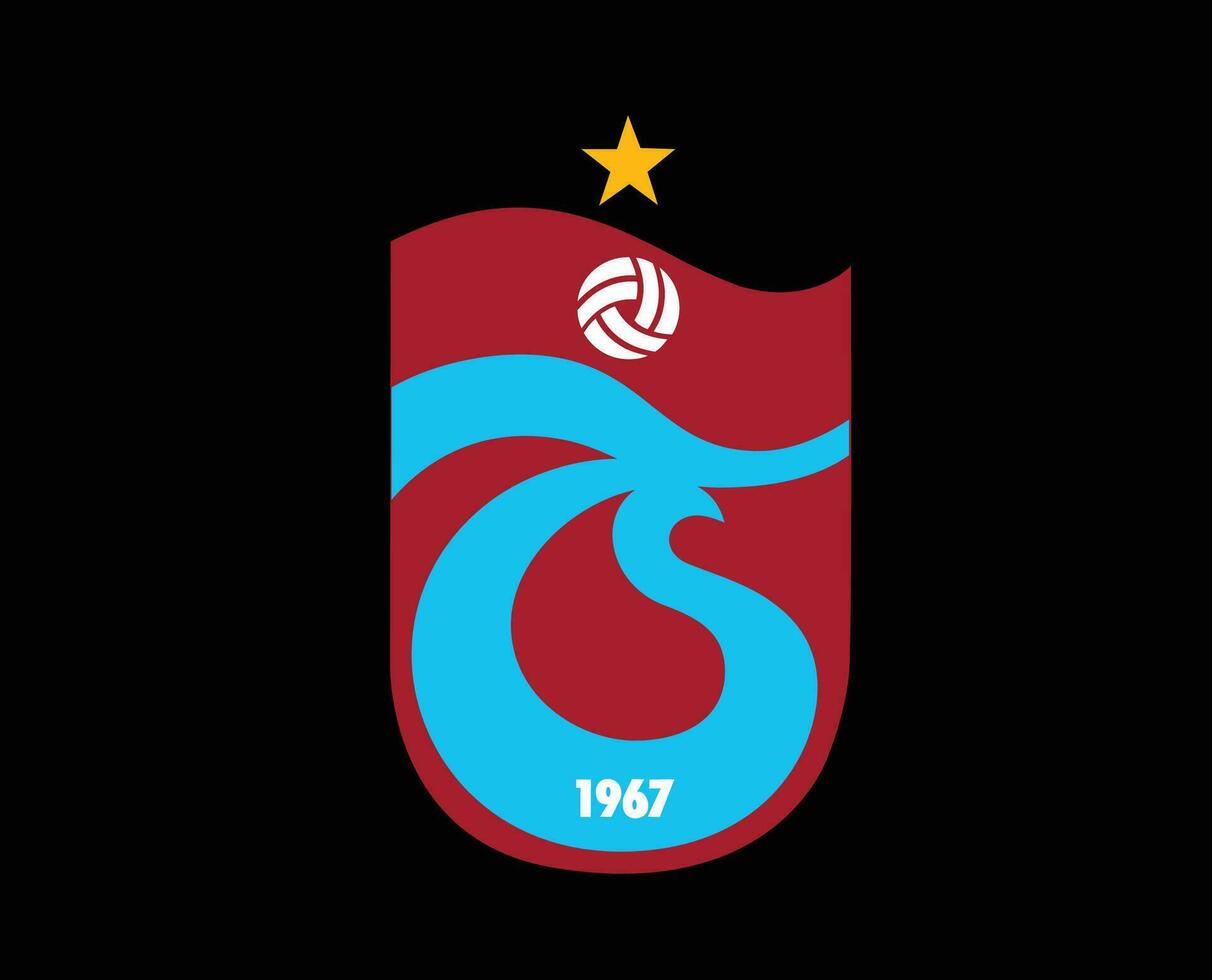 Trabzonspor Club Symbol Logo Turkey League Football Abstract Design Vector Illustration With Black Background