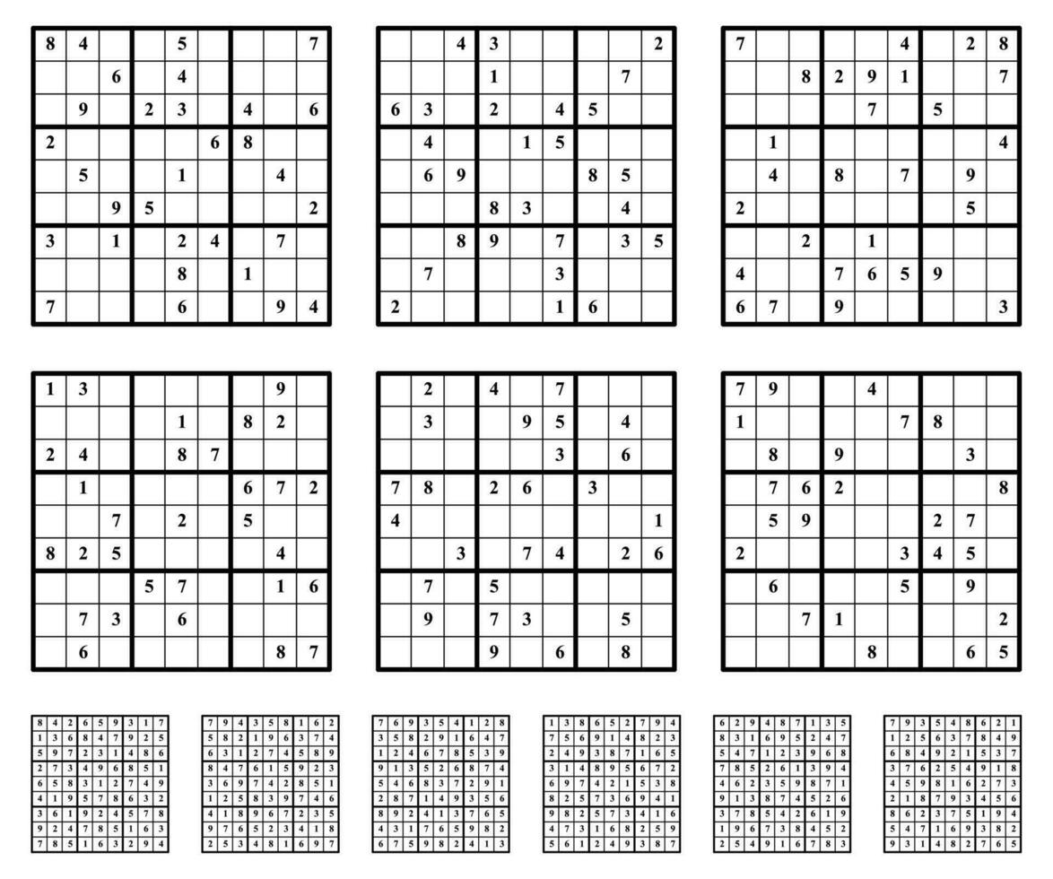 Sudoku game set with answers medium Difficulty. 28598288 Vector Art at  Vecteezy