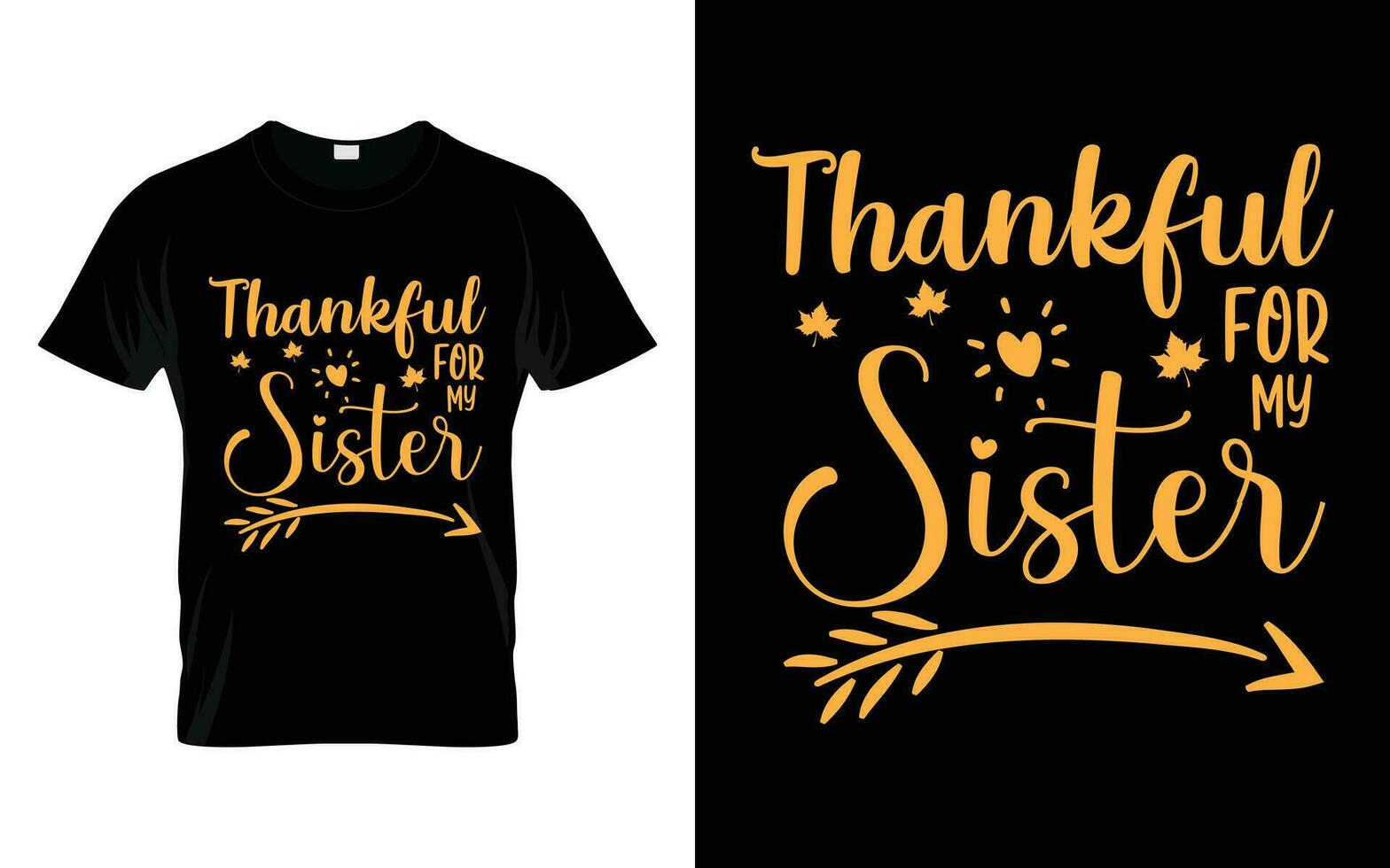 agradecido para mi hermana contento acción de gracias otoño temporada camiseta vector
