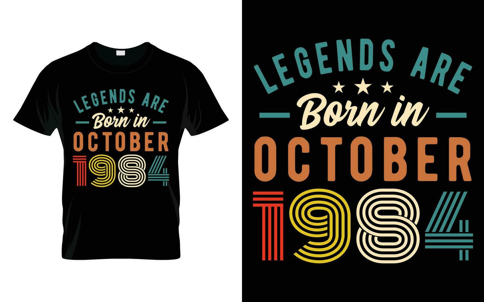 39th Birthday Legends are born in October 1984 Happy Birthday Gift T-Shirt vector