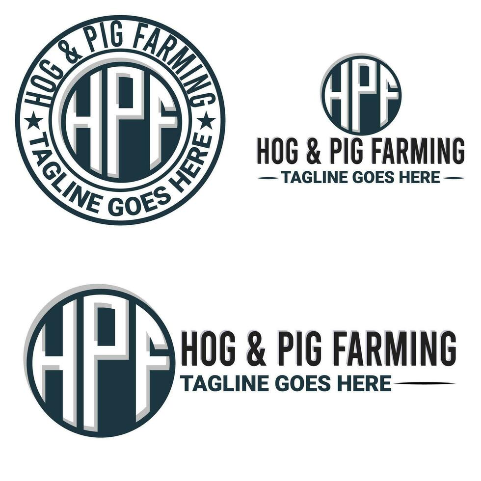 Monogram, Minimalist, And Letterhead Hog And Pig Farming Logo Design vector