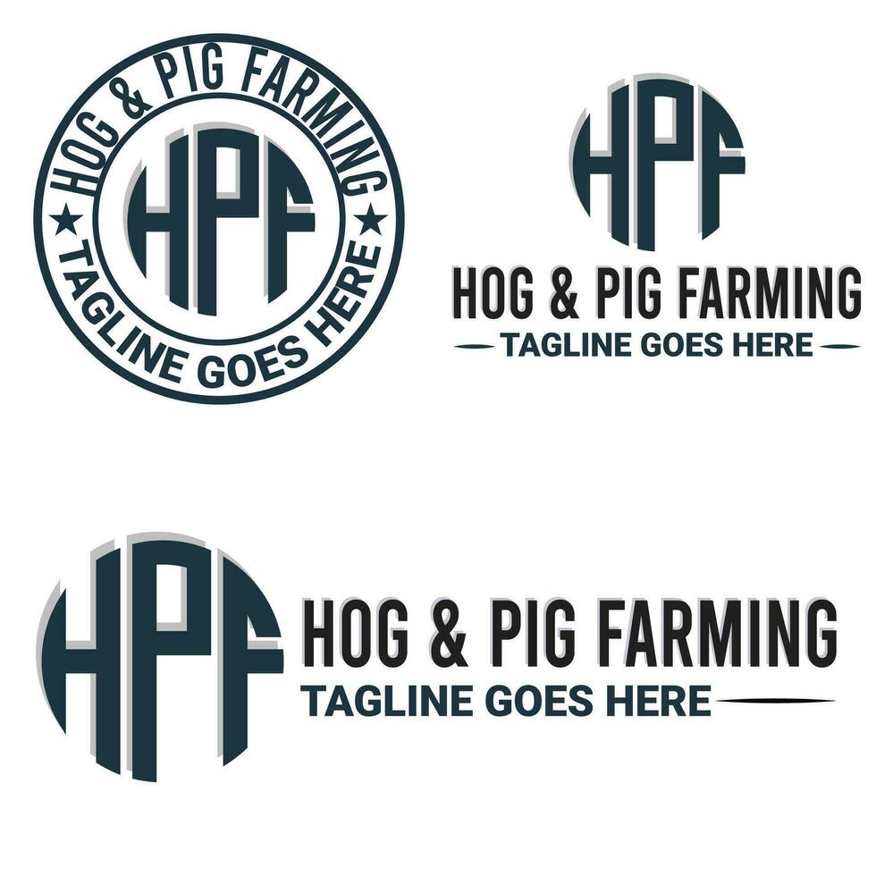 Monogram, Minimalist, And Letterhead Hog And Pig Farming Logo Design vector