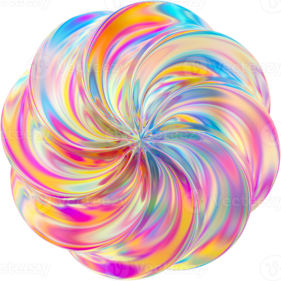 Abstract Geometric Holographic 3D Shape png
