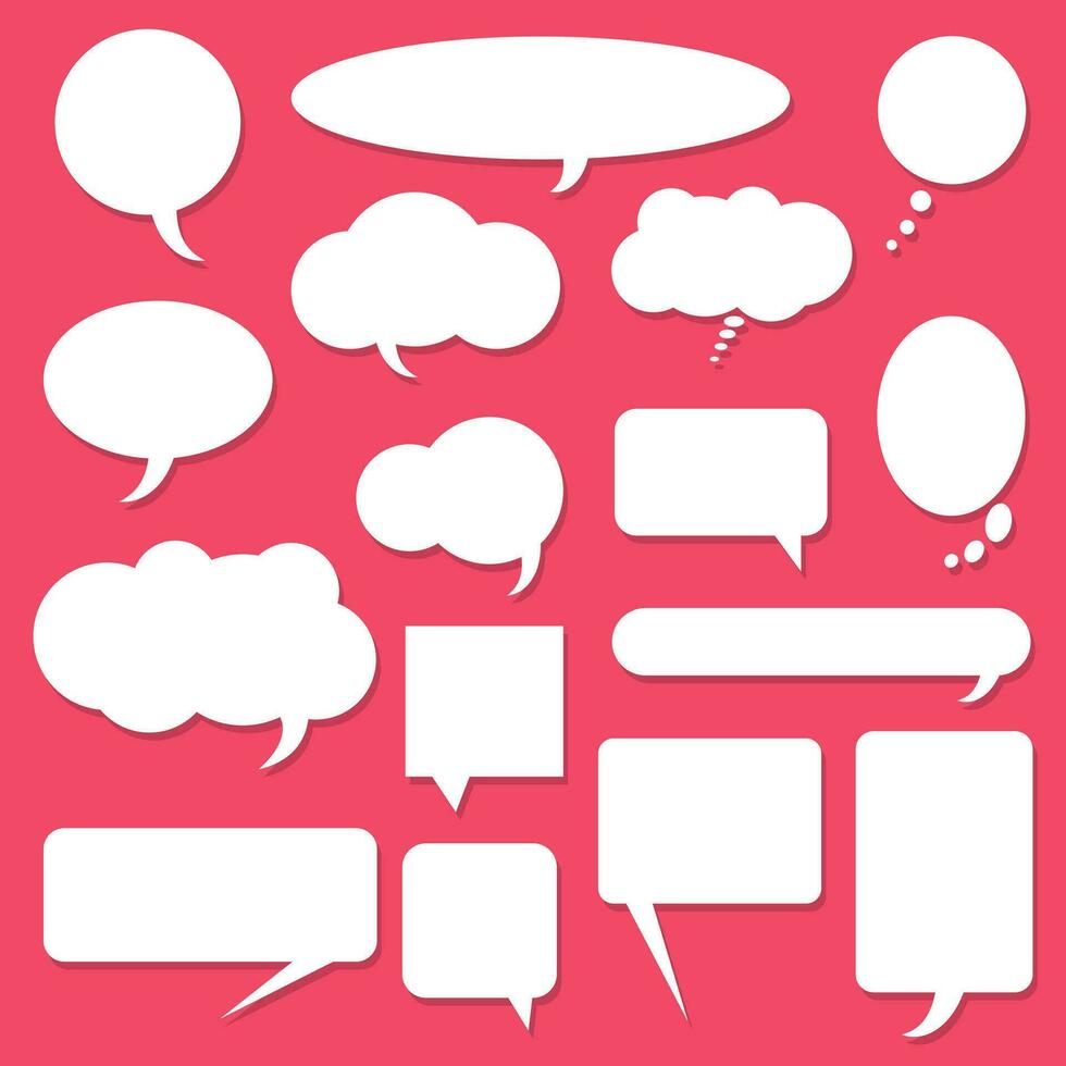 Collection of speech bubbles of various shape. White comic bubble vector