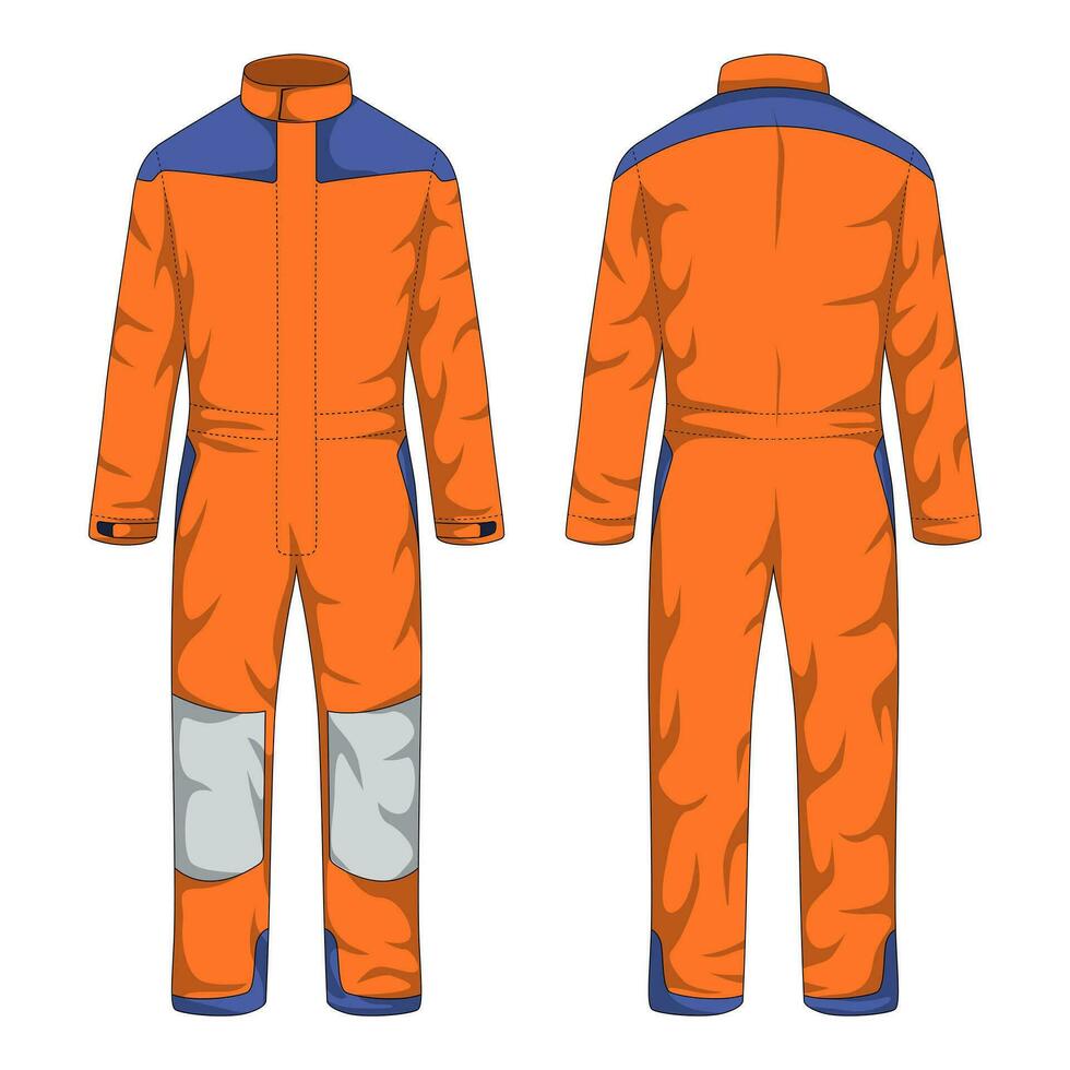 Workwear template front and back view vector