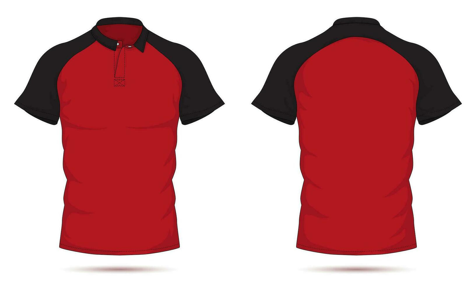 Raglan sleeve collared t shirt mockup front and back view 30765841 Vector Art at Vecteezy