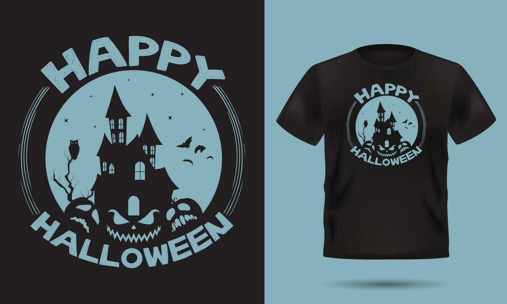 Halloween design short sleeve black t-shirt mockup vector