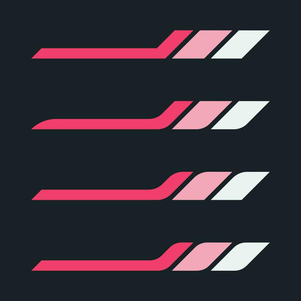 Collection of racing stripe car wrap vinyl decals vector