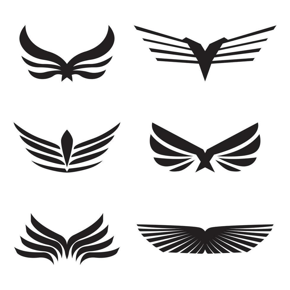 colección de moderno ala logotipos vector ilustración