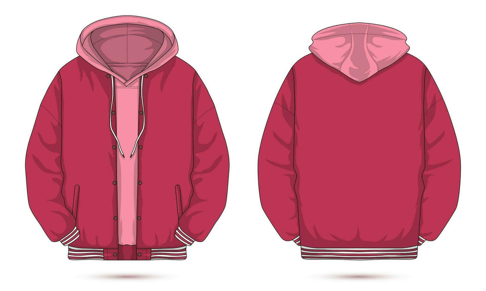 Pink Hoodie Mockup Vector Art, Icons, and Graphics for Free Download