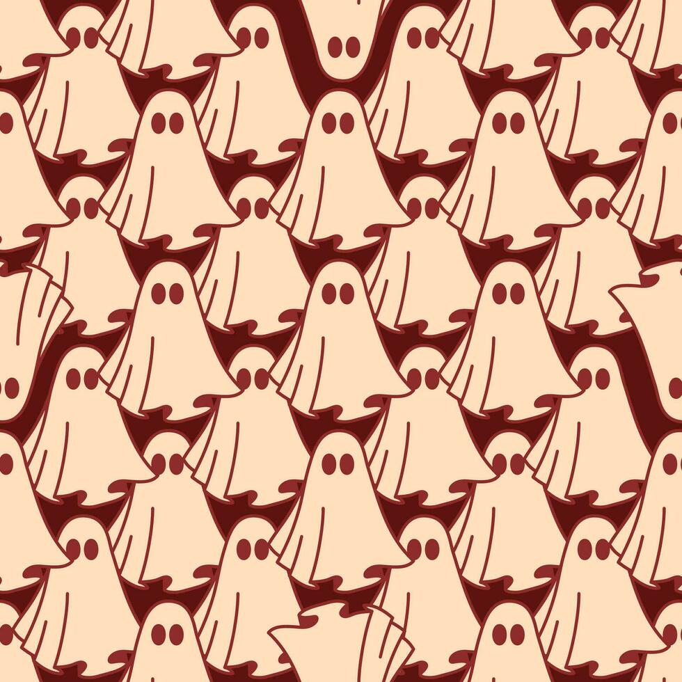 Halloween Ghost Seamless Pattern vector