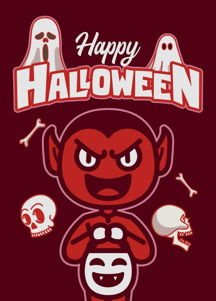 diseño de cartel de feliz halloween vector