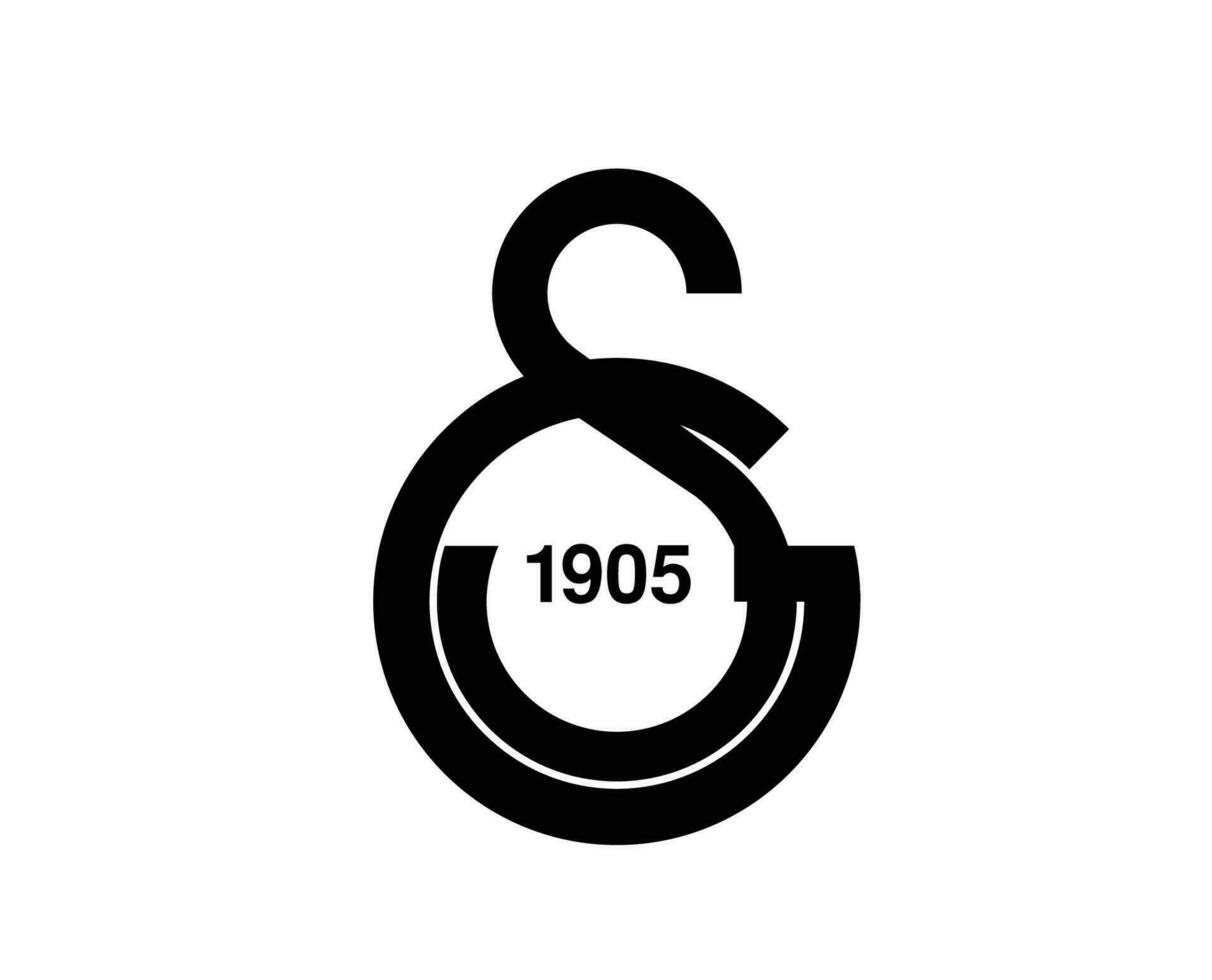 Galatasaray Logo Club Symbol Black Turkey League Football Abstract Design Vector Illustration