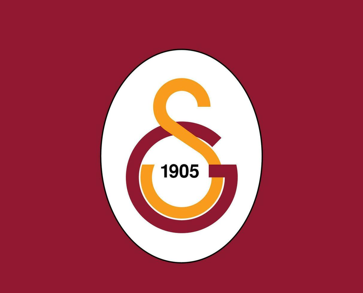 Galatasaray club logo símbolo Turquía liga fútbol americano resumen diseño vector ilustración con rojo antecedentes