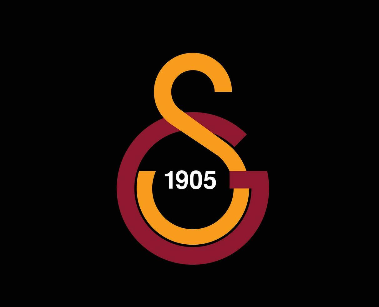 Galatasaray logo club símbolo Turquía liga fútbol americano resumen diseño vector ilustración con negro antecedentes