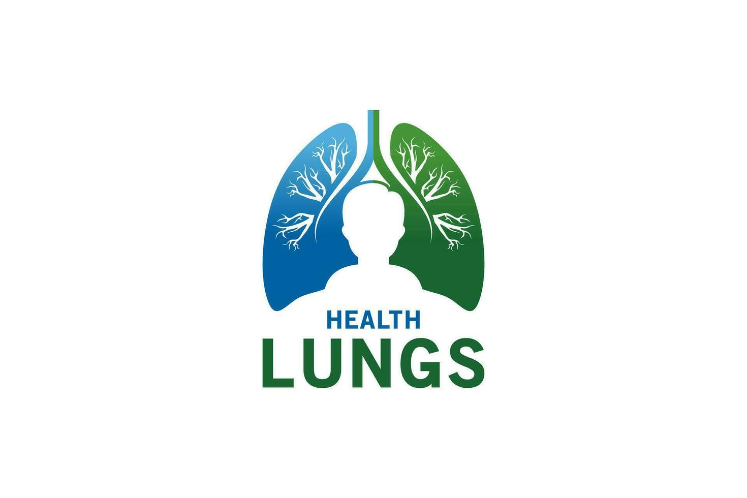 Modern human health lung logo design vector