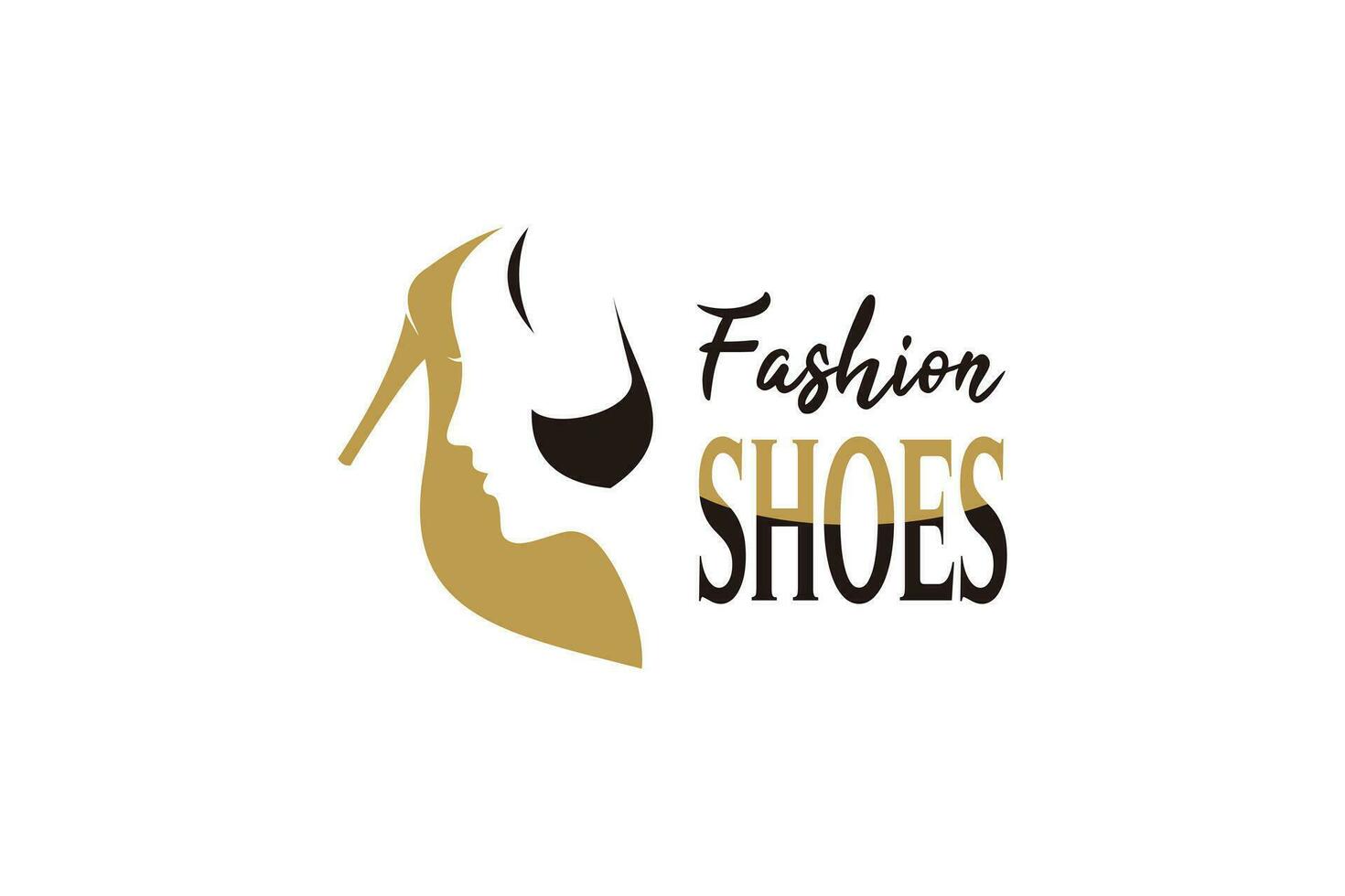 hermosa mujer Moda Zapatos logo diseño, alto tacón sandalias vector ilustración