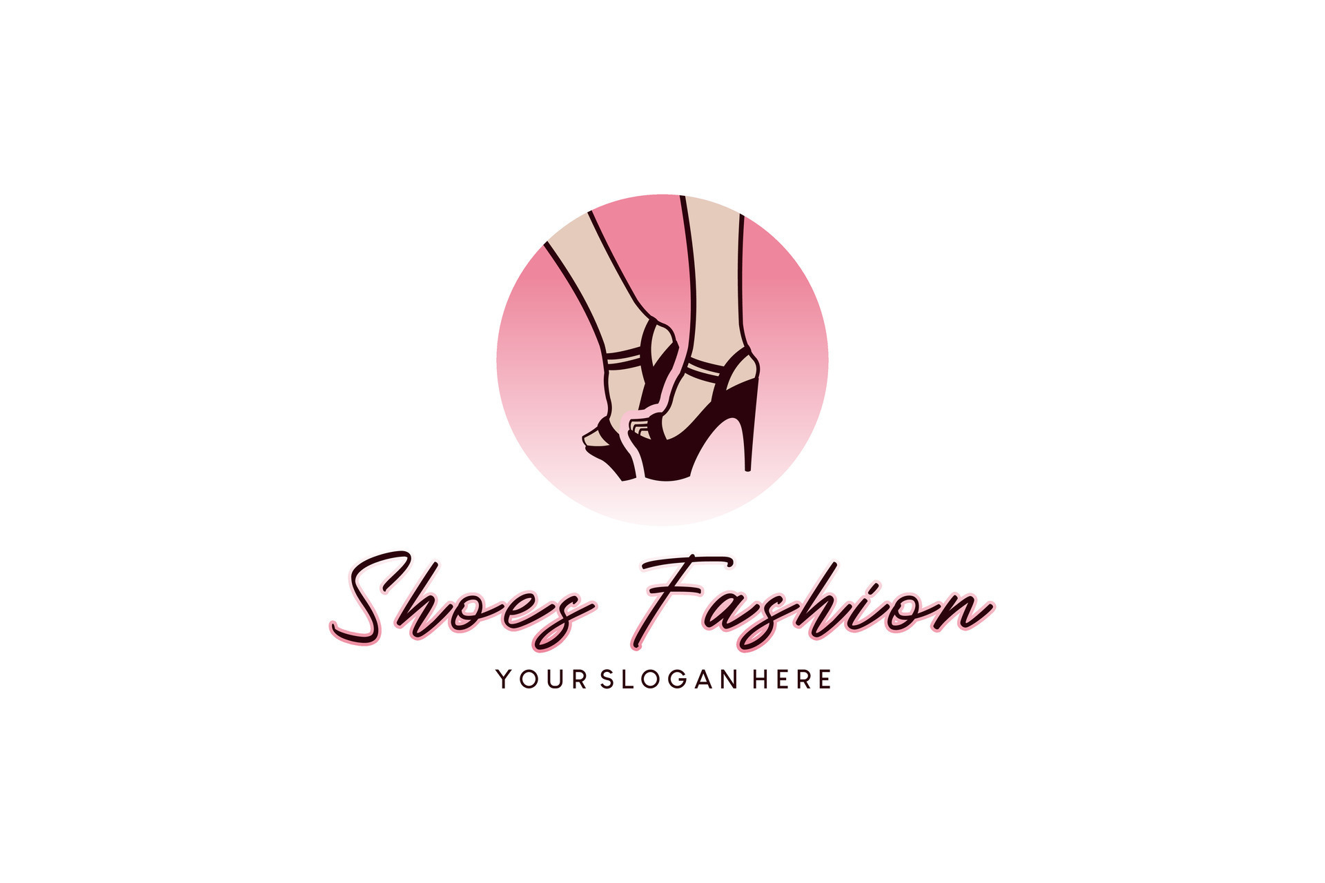 Fashion woman shoes logo design, sexy high heels sandals vector ...